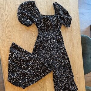 Stylish Black and White Polka Dot Jumpsuit